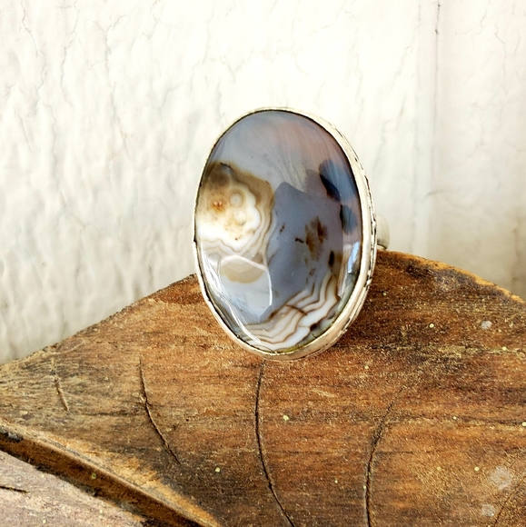 New Botswana Agate 925 Silver Ring. - Picture 2 of 8